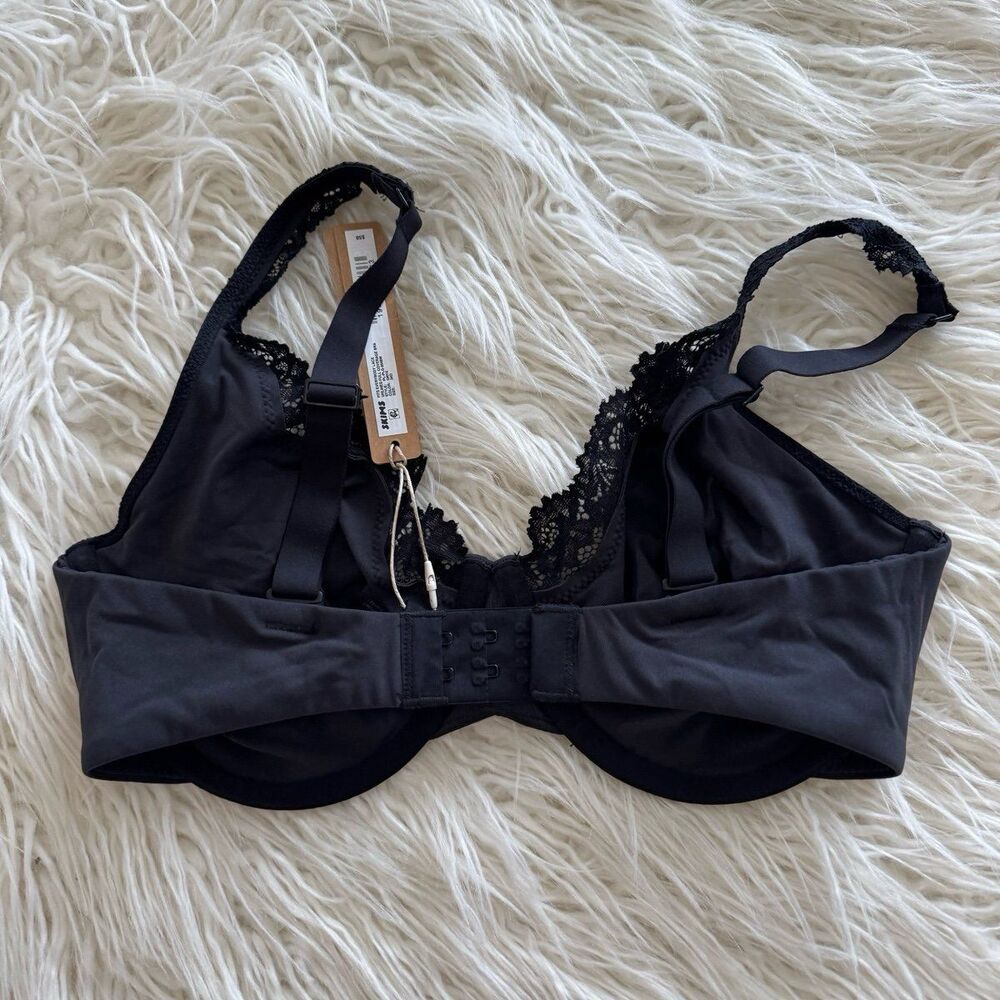 Skims Fits Everybody Lace Unlined Full Coverage Bra Onyx Size 34D - Picture 5 of 7